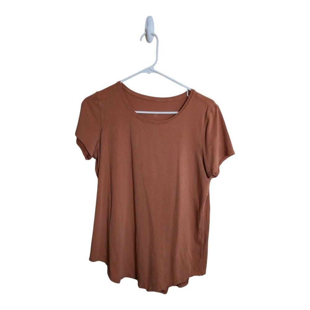 Lululemon Shirt Women 4 Orange Love Crew Athleisure Sportswear Gym Minimalist